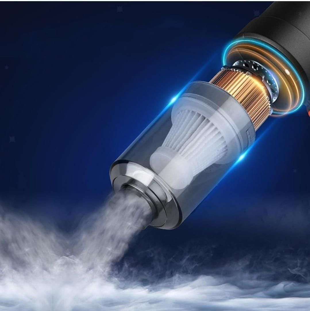 Xech | 9000Pa Turbo Suction Cleaner | Cordless & Compact Design | Dual Function for Car, Home, office & More